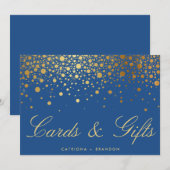 偽物のゴールドホイルの紙吹雪が付いたエレガントなカード＆ギフトのサイン (正面/裏面)