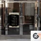 偽物のゴールド イリデセント グリッター サービス メニュー ウィンドウサイン (オフィスドア)