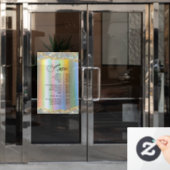 偽物のゴールド イリデセント グリッター ホイル サービス メニュー ウィンドウサイン (オフィスドア)