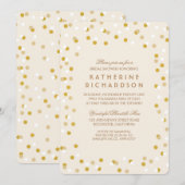 偽物のゴールド コンフェッティ ブライダル シャワー 招待状 (正面/裏面)