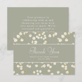 偽物のゴールド サジーグリーン ユーカリ グリーン サンキューカード (正面/裏面)