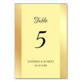 偽物のゴールド テンプレート エレガント スクリプト 手書き テーブルナンバー (裏面)