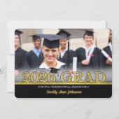 偽物のゴールド HORZ フォト 2026 卒業パーティー 招待状 (正面)