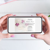 偽物のホワイトパールとピンクダイヤモンドのボタンのウェディング 招待状