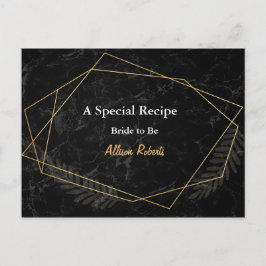 偽物の大理石 幾何学 ブライダルシャワーのレシピ ポストカード