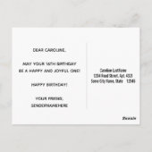 偽物の木、偽物の金 16歳の誕生日 & オーダーメイドの名前 ポストカード (裏面)