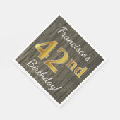 偽物の木、偽物の金 42歳の誕生日 + オーダーメイド ネーム スタンダードランチョンナプキン (角)