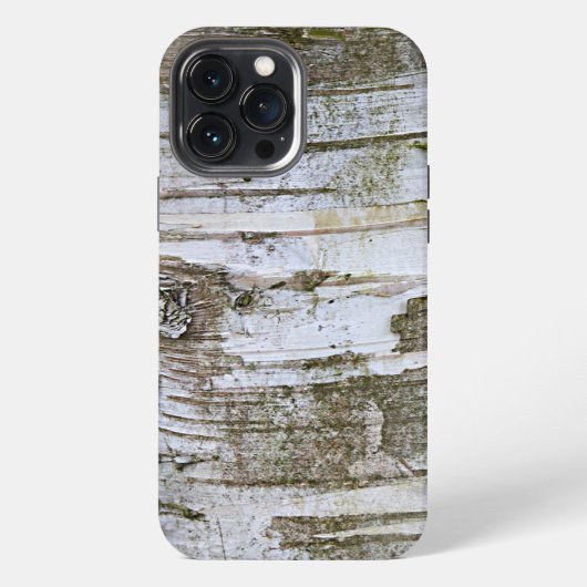 偽物の樺の木の樹皮のテクスチャ柄 iPhoneケース (裏面)
