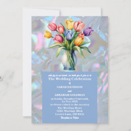 偽物の真珠の虹色のウェディングドレス 招待状