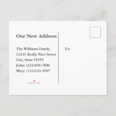 偽物の金と黒のカスタム引越しアナウンスメント 案内ポストカード (裏面)