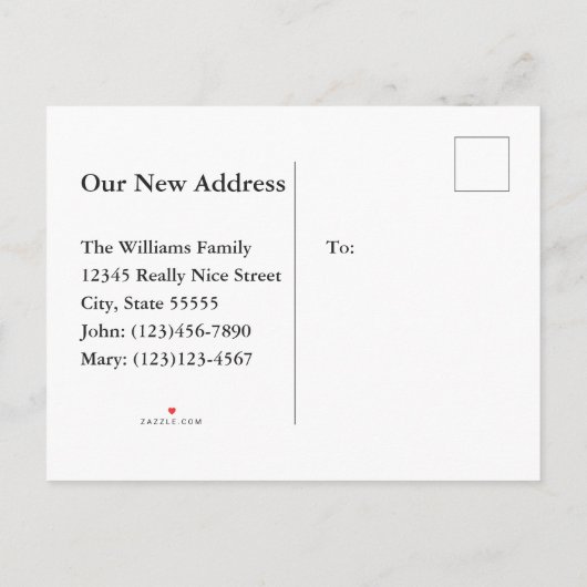 偽物の金と黒のカスタム引越しアナウンスメント 案内ポストカード (裏面)