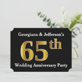 偽物の金に見えるような65周年結婚記念日パーティー 招待状 (スタンド正面)