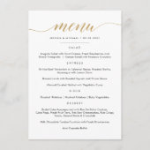 偽物の金を使ったカリグラフィーメニューのフラットカード メニュー (正面)