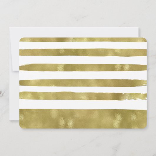 偽物の金を使ったフォーマルな筆記体での卒業発表カード 案内状 (裏面)