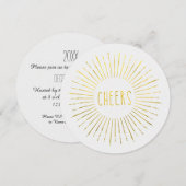 偽物の金を使った新年のパーティー招待状 招待状 (正面/裏面)