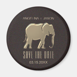 偽物の金を使った結婚式の招待状（Save The Date） マグネット