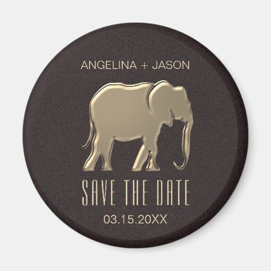 偽物の金を使った結婚式の招待状（Save The Date） マグネット (正面)