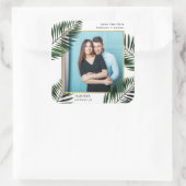 偽物の金フレームとパームの写真 保存日 スクエアシール (バッグ)