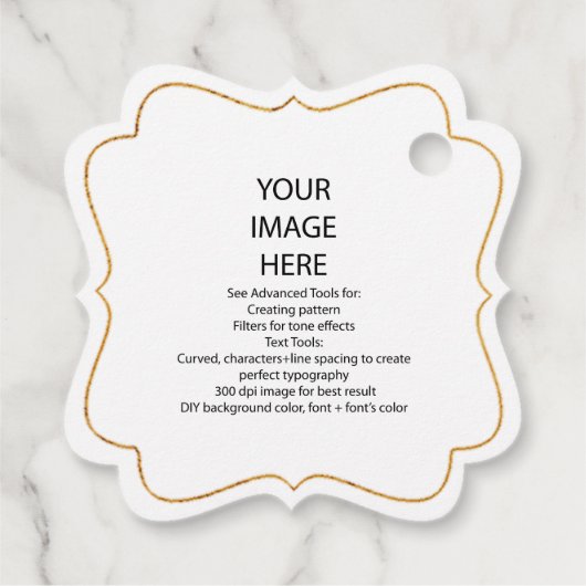 偽物の金フレーム、DIYカスタムおしゃれなスクエアギフトタグ フェイバータグ (裏面)