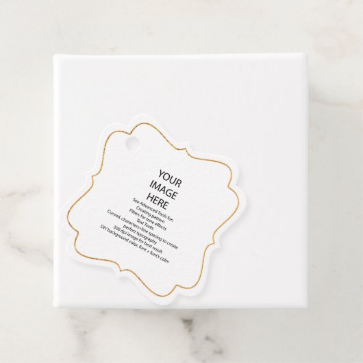 偽物の金フレーム、DIYカスタムおしゃれなスクエアギフトタグ フェイバータグ (インサイチュ)