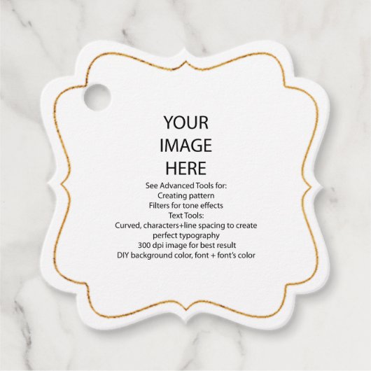 偽物の金フレーム、DIYカスタムおしゃれなスクエアギフトタグ フェイバータグ (正面)