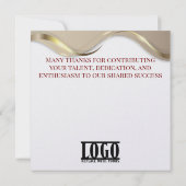 偽物の金メダル従業員記念10周年カード 招待状 (裏面)