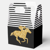 偽物の金箔のグリッターが飾られたレース用馬の黒と白のストライプ フェイバーボックス (オープン)