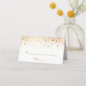 偽物の金箔のコンフェッティドット ウェディングテーブル プレイスカード (正面)