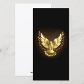 偽物の金箔の平和の鳩（クロイ背景に金箔の鳩） シーズンカード (正面/裏面)