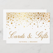 偽物の金箔の紙吹雪が付いたエレガントなカード&ギフトのサイン (正面/裏面)