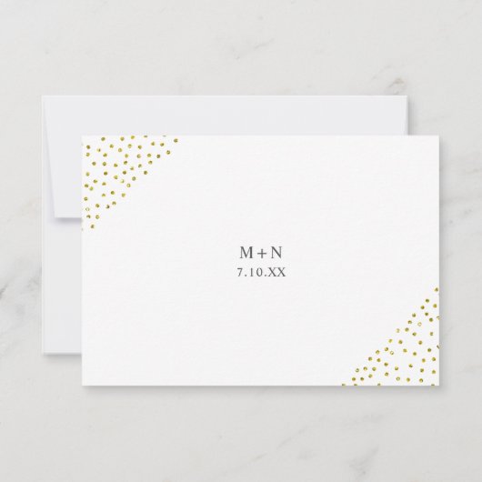 偽物の金箔の紙吹雪 ウェディング バフェー 出席確認 出欠カード (裏面)