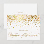 偽物の金箔の紙吹雪 | 私のマトロンになってくれますか インビテーションポストカード (正面/裏面)