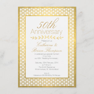 偽物の金箔を使った結婚50周年 誕生日招待状 招待状