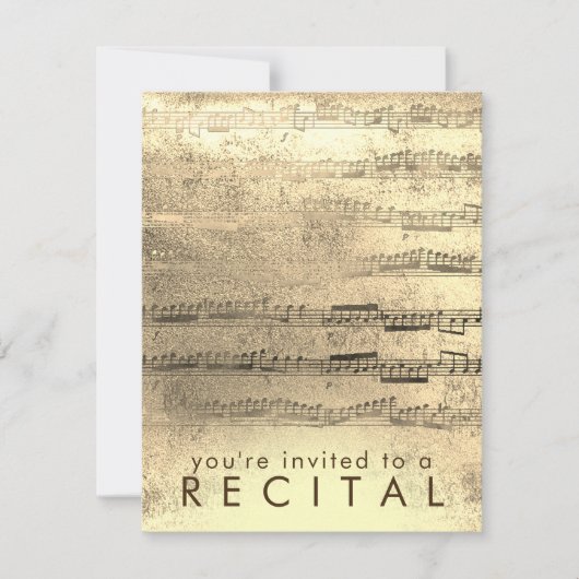 偽物の金箔を使用した音楽発表会 招待状