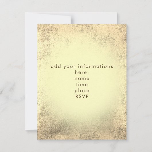 偽物の金箔を使用した音楽発表会 招待状 (裏面)