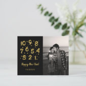 偽物の金箔カウントダウン新年の写真ポストカード シーズンポストカード (スタンド正面)