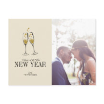 偽物の金箔 チェアーズ 新年の写真ポストカード