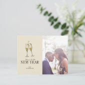 偽物の金箔 チェアーズ 新年の写真ポストカード シーズンポストカード (スタンド正面)