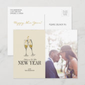 偽物の金箔 チェアーズ 新年の写真ポストカード シーズンポストカード (正面/裏面)