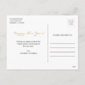 偽物の金箔 チェアーズ 新年の写真ポストカード シーズンポストカード (裏面)