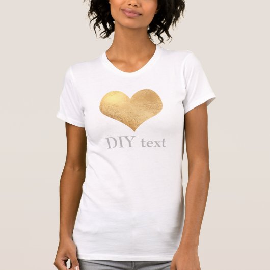 偽物の金箔 ハート Tシャツ (正面)