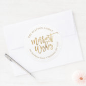 偽物の金箔 メリースト返信先住所ラベル ラウンドシール (封筒)