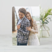 偽物の金箔 秋の結婚式 Save the Date 招待状 (スタンド正面)