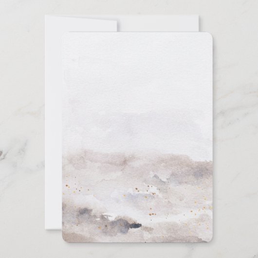 偽物の金箔 秋の結婚式 Save the Date 招待状 (裏面)