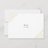 偽物の金色の紙吹雪 ウェディング・ビュッフェ 返信カード (裏面)