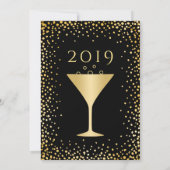 偽物の金色の紙吹雪 新年の夜のパーティー 招待状 (裏面)