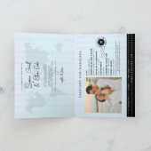 偽物の金色の結婚式招待状 航空券とパスポート風デザイン 招待状 (内部)