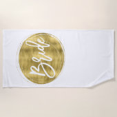 偽物の金色の花嫁ビーチタオル ビーチタオル (正面)