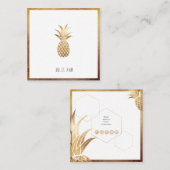 偽物の金色パイナップル スクエア名刺 (正面/裏面)