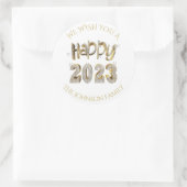 偽物の金 ダイヤモンド レタリング 2023年あけましておめでとう ラウンドシール (バッグ)